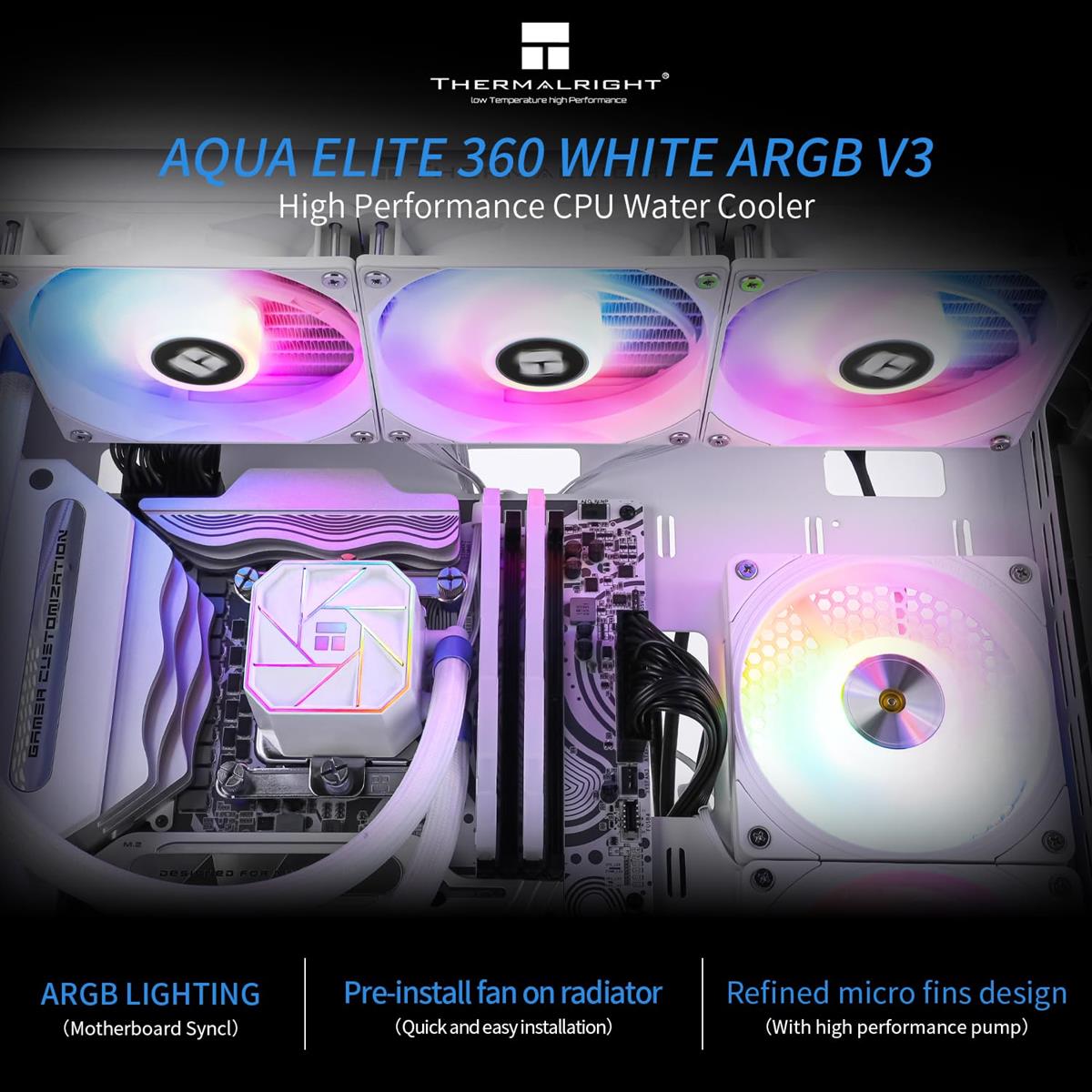 Thermalright Liquid Cooler Aqua Elite 360 V3 ARGB White Thermalright Liquid Cooler Aqua Elite 360 V3 ARGB White